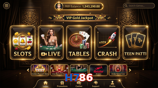 Main screen of H786 casino page for PK players